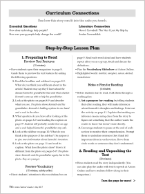 Third page of Scholastic Action teaching guide