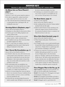 Fourth page of Scholastic Action teaching guide